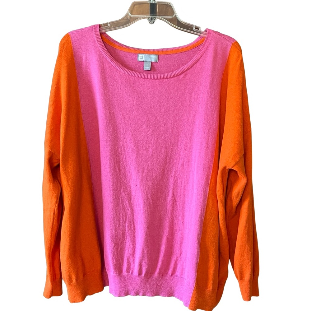 JCP cashmere blend color block sweater